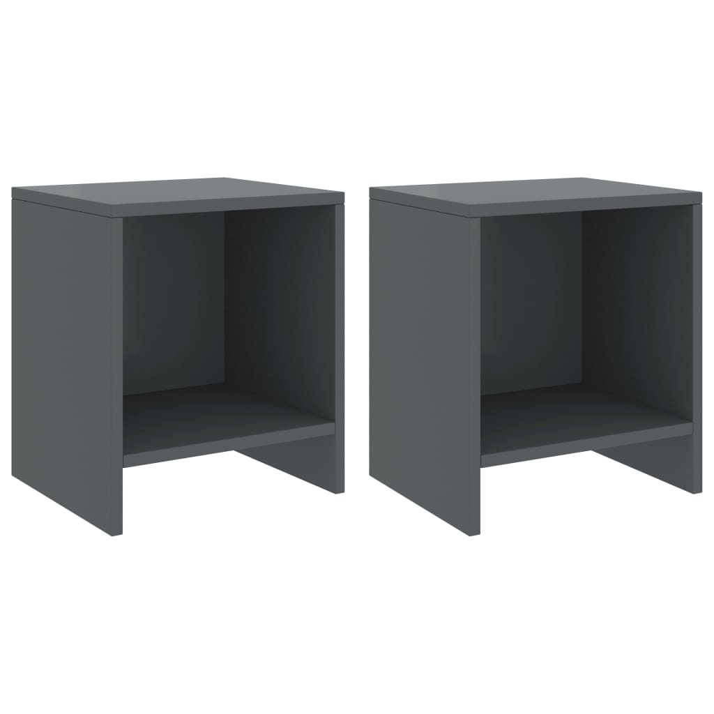 Tables de chevet 2 pcs Gris foncé 35x30x40cm Bois de pin massif - XIOS