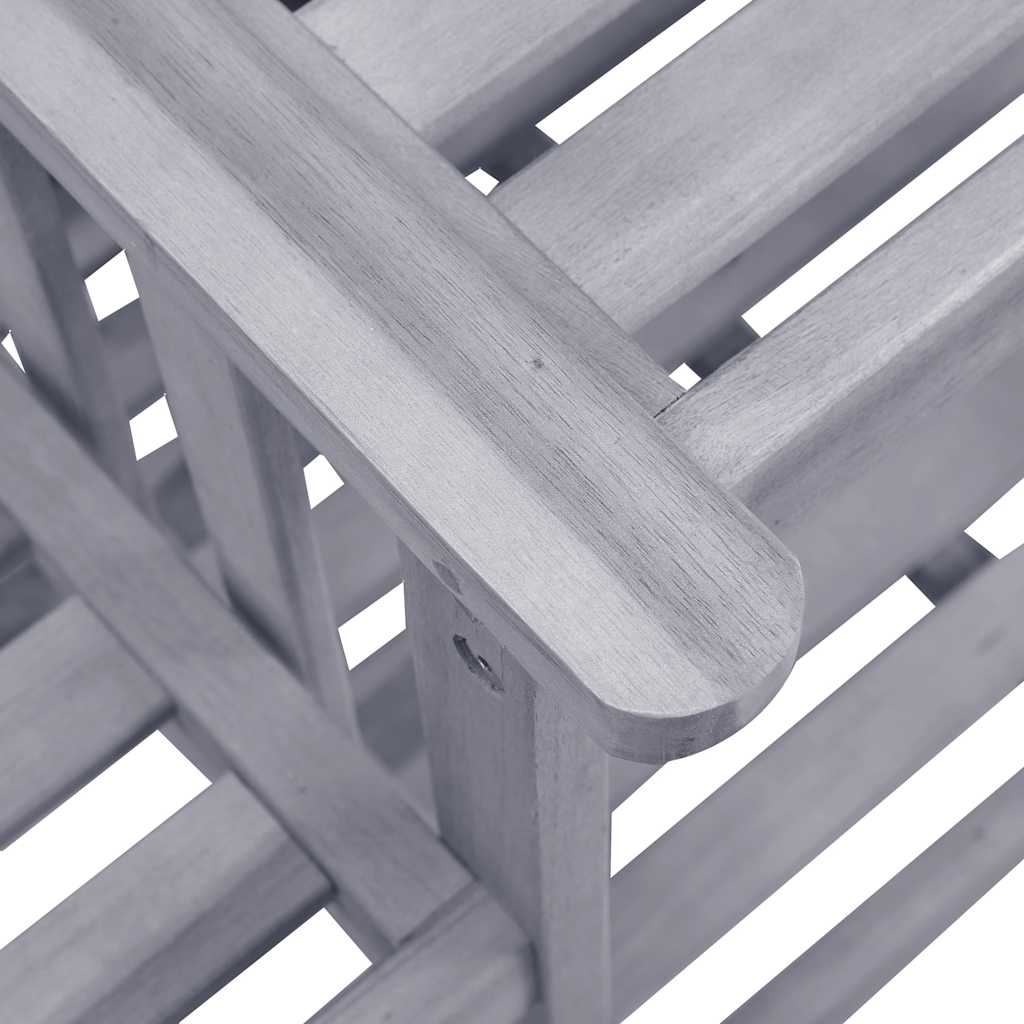 Chaises de jardin avec table à thé et coussins Acacia solide