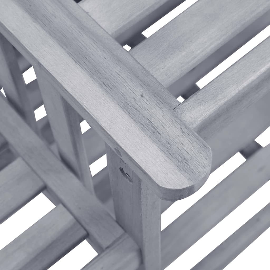 Chaises de jardin avec table à thé et coussins Acacia solide