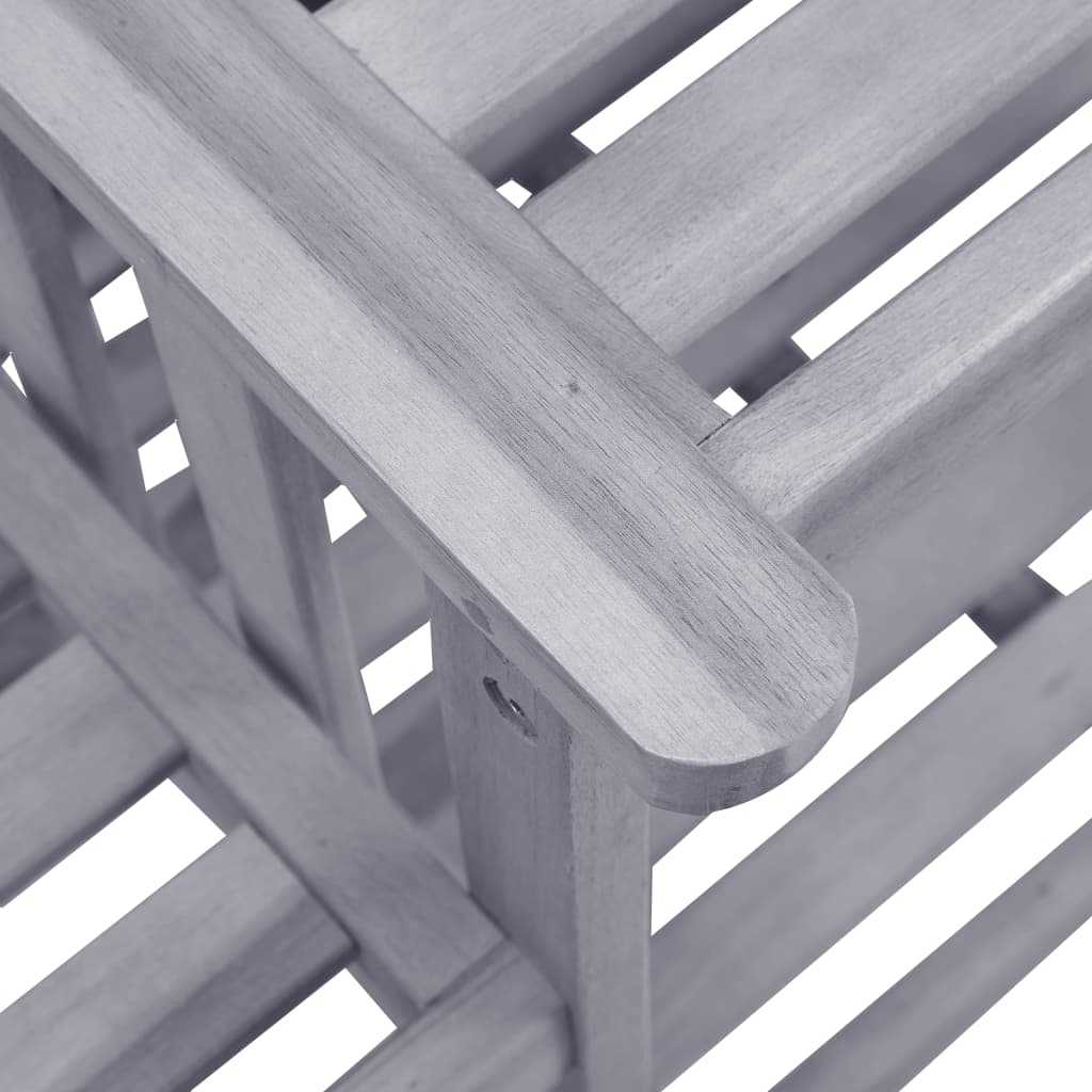 Chaises de jardin avec table à thé et coussins Acacia solide