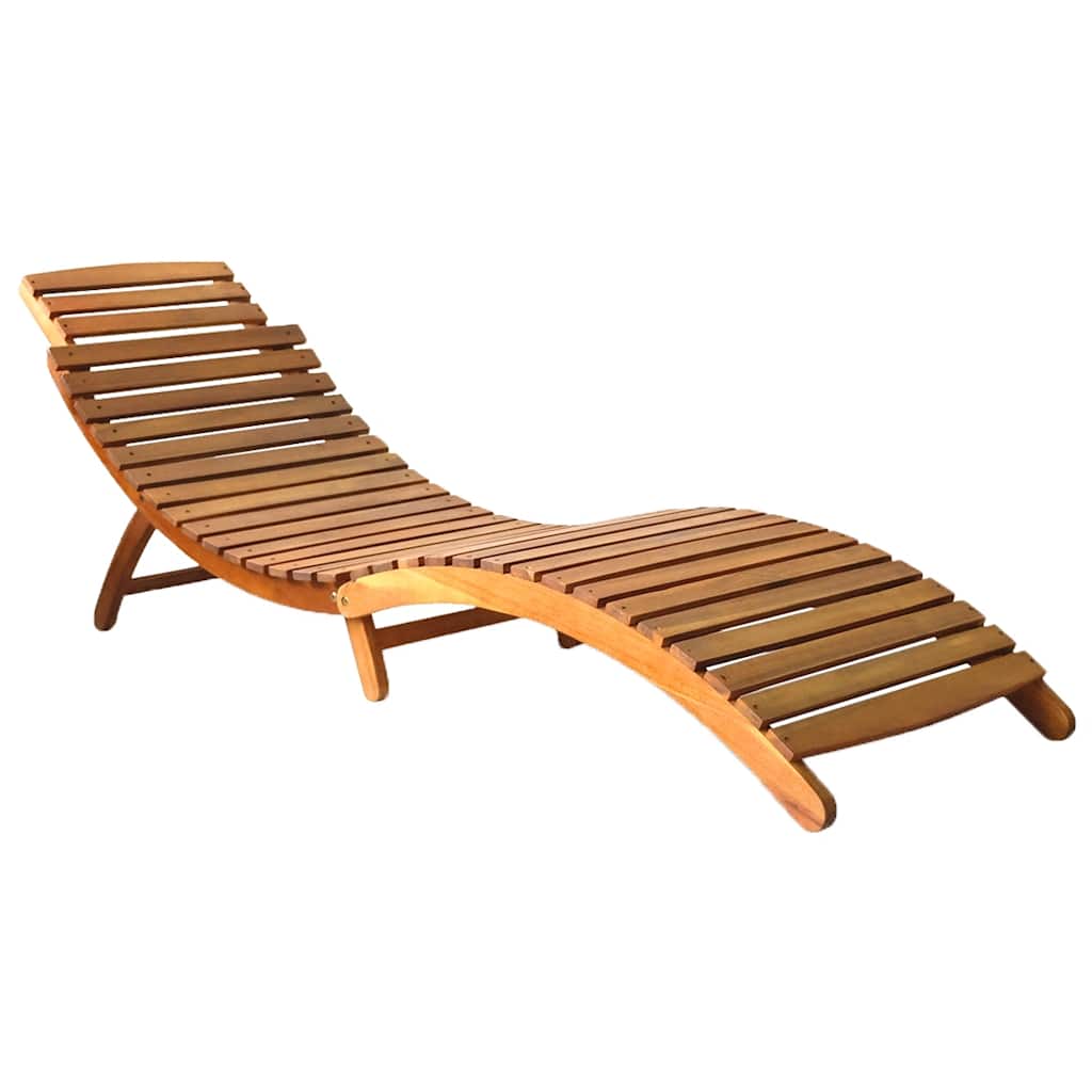Chaise longue de jardin avec coussin Bois d'acacia solide Bains de soleil vidaXL
