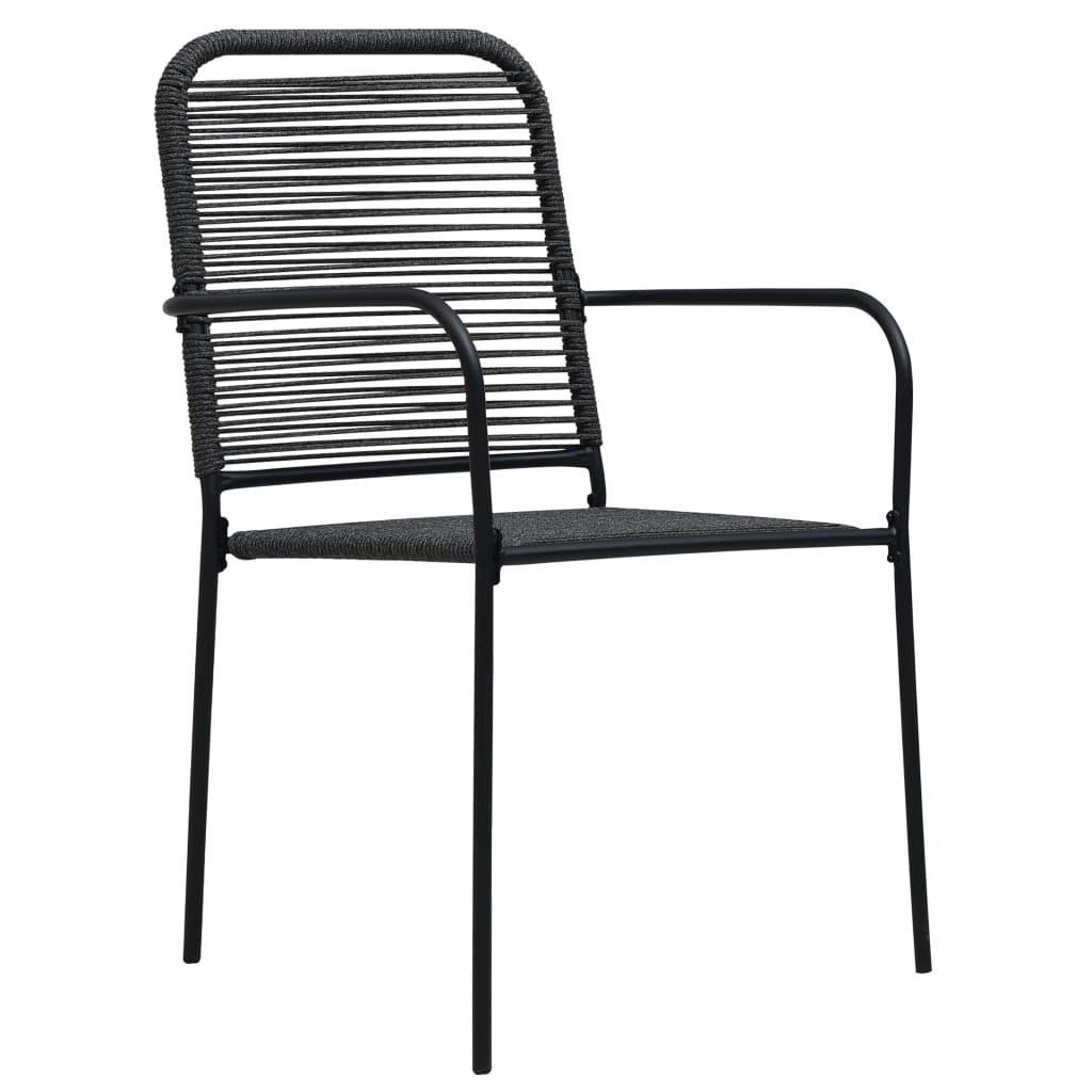 Ensemble à manger de jardin 5 pcs noir verre et acier