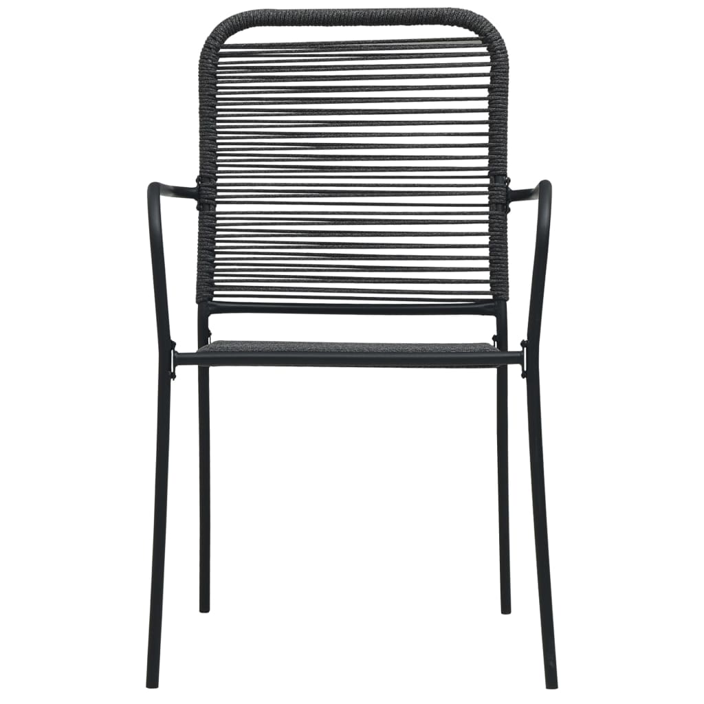 Ensemble à manger de jardin 5 pcs noir verre et acier