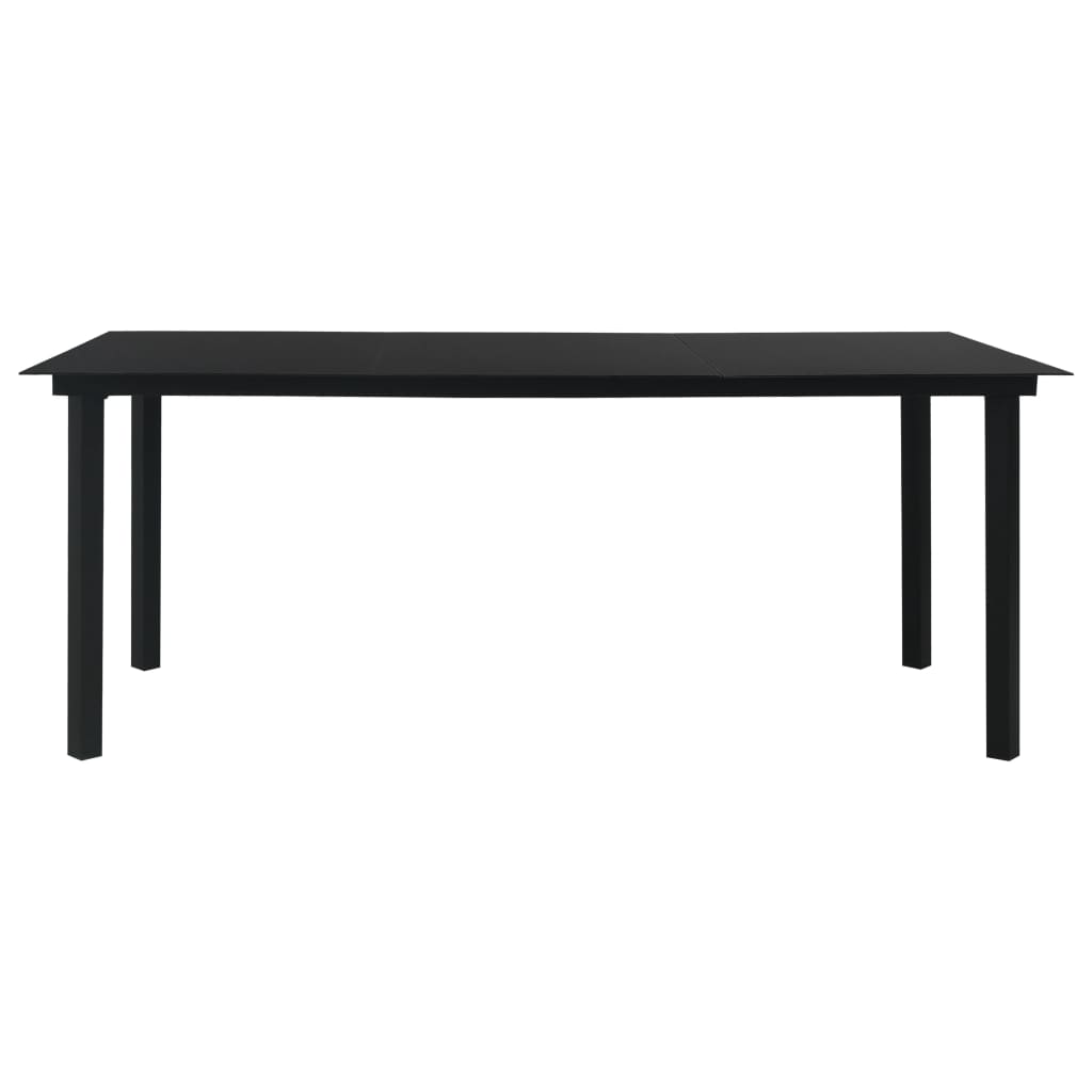 Ensemble à manger de jardin 7 pcs noir verre et acier