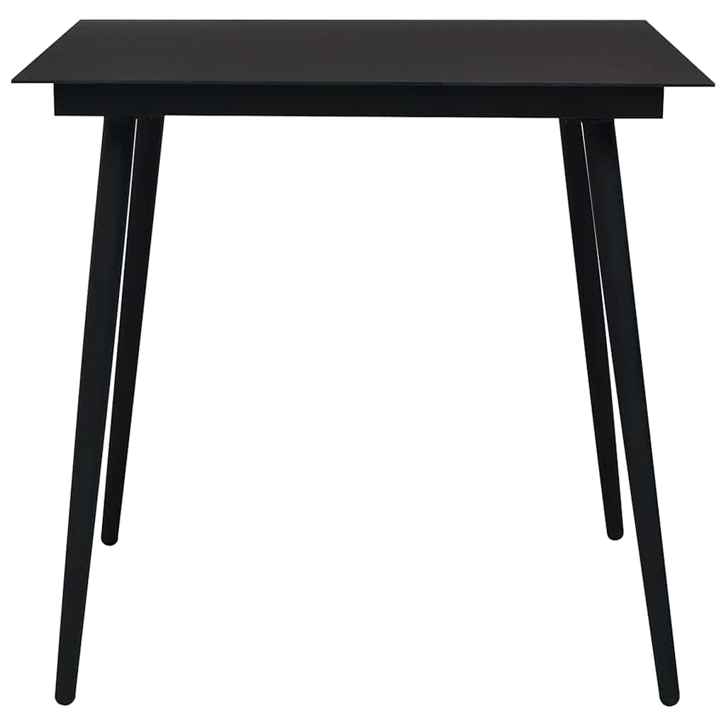 Ensemble à manger d'extérieur 5 pcs Rotin PVC Noir