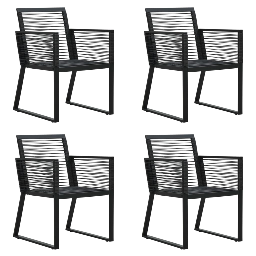 Ensemble à manger d'extérieur 5 pcs Rotin PVC Noir