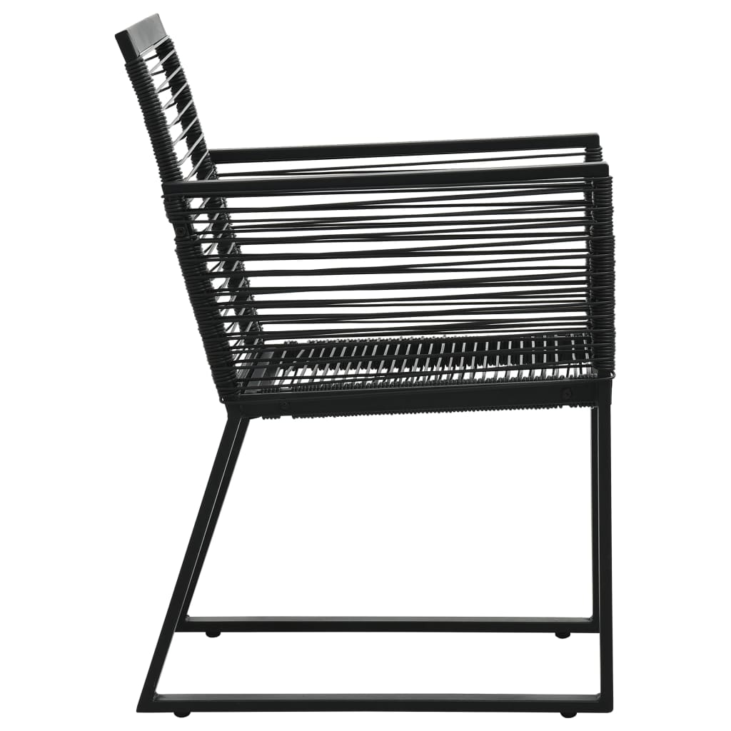 Ensemble à manger d'extérieur 5 pcs Rotin PVC Noir