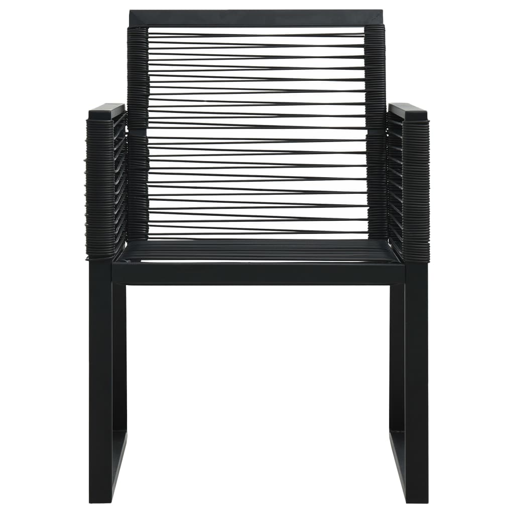 Ensemble à manger d'extérieur 7 pcs Rotin PVC Noir