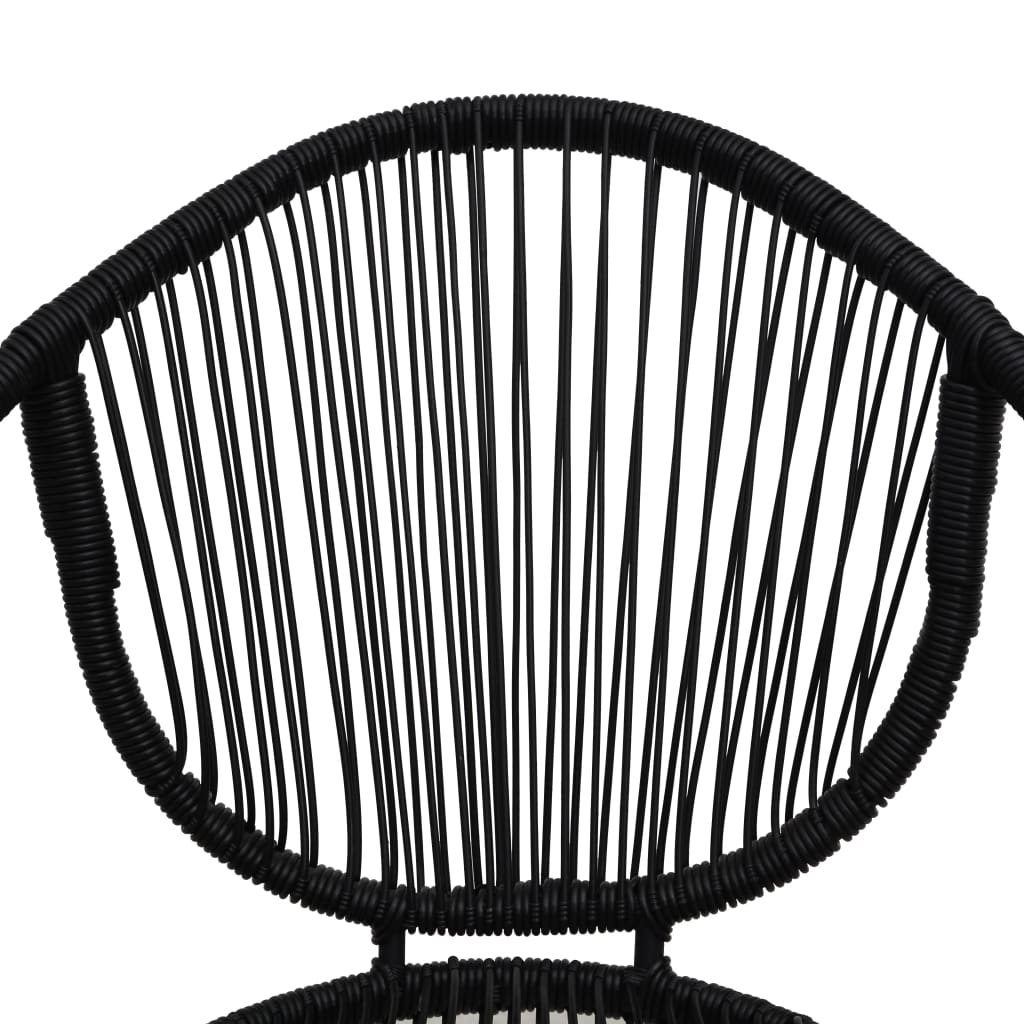Ensemble à manger d'extérieur 3 pcs Rotin PVC Noir