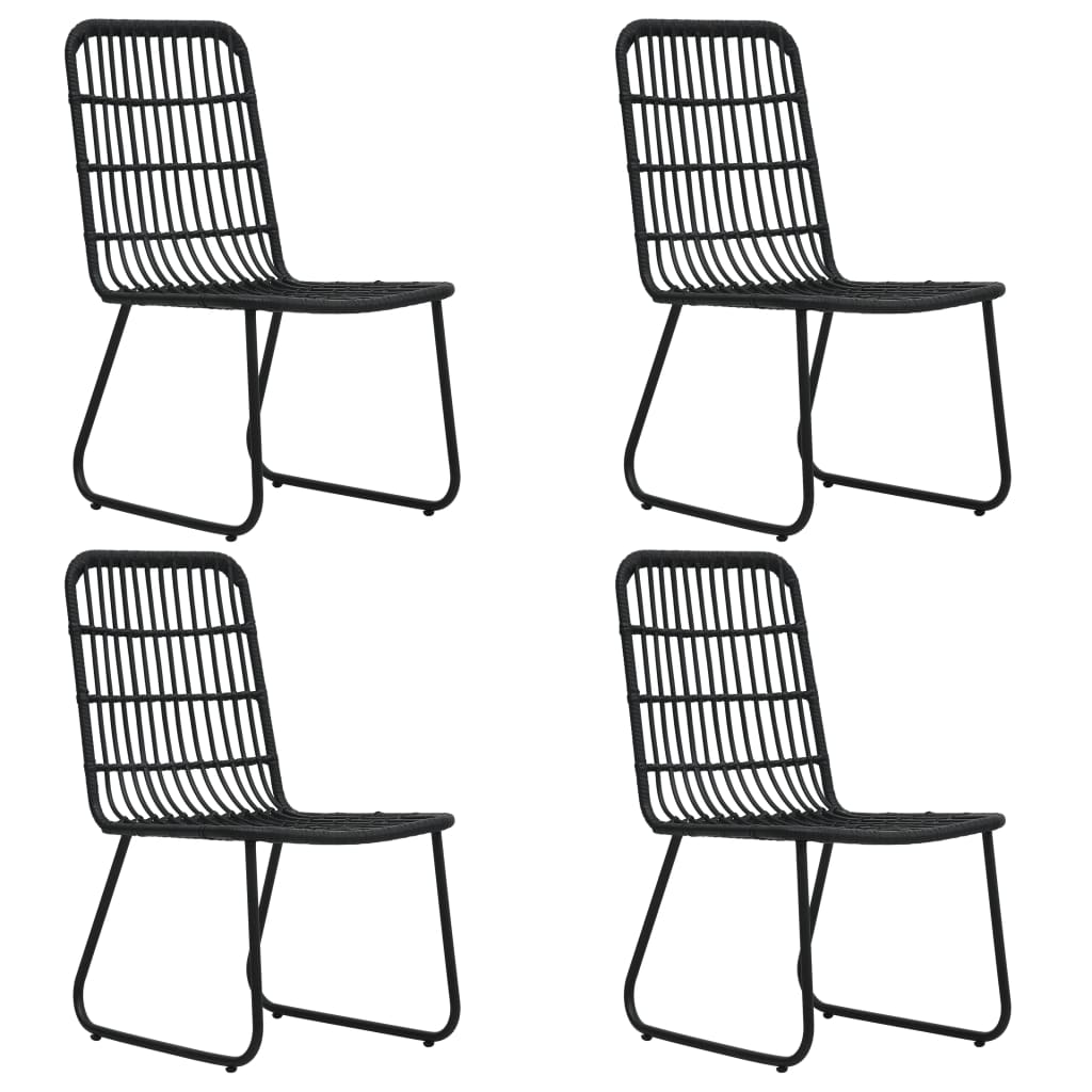 Ensemble à manger d'extérieur 5 pcs résine tressée et verre