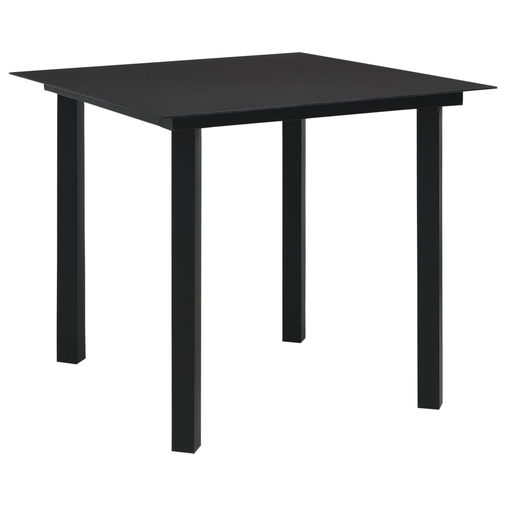 Ensemble à manger d'extérieur 3 pcs résine tressée et verre