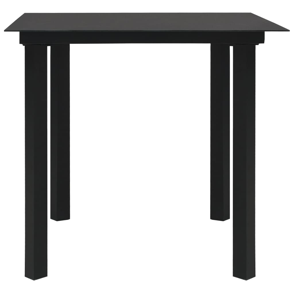 Ensemble à manger d'extérieur 3 pcs résine tressée et verre