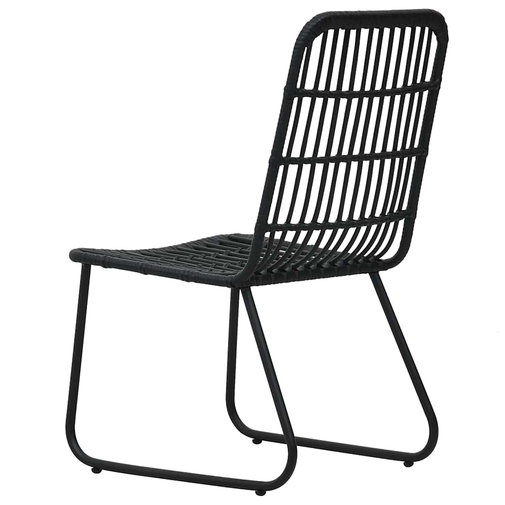 Ensemble à manger d'extérieur 5 pcs résine tressée et verre