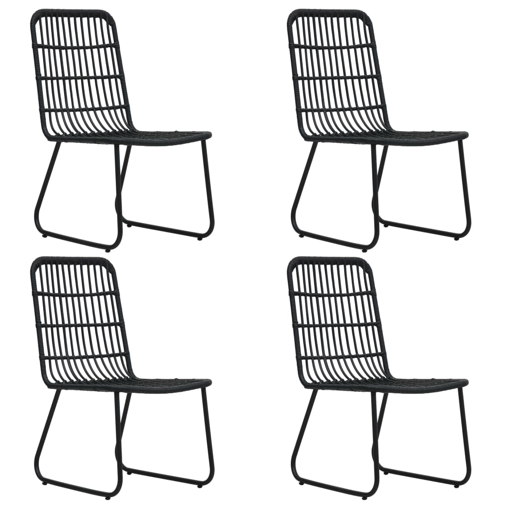 Ensemble à manger d'extérieur 5 pcs résine tressée et verre