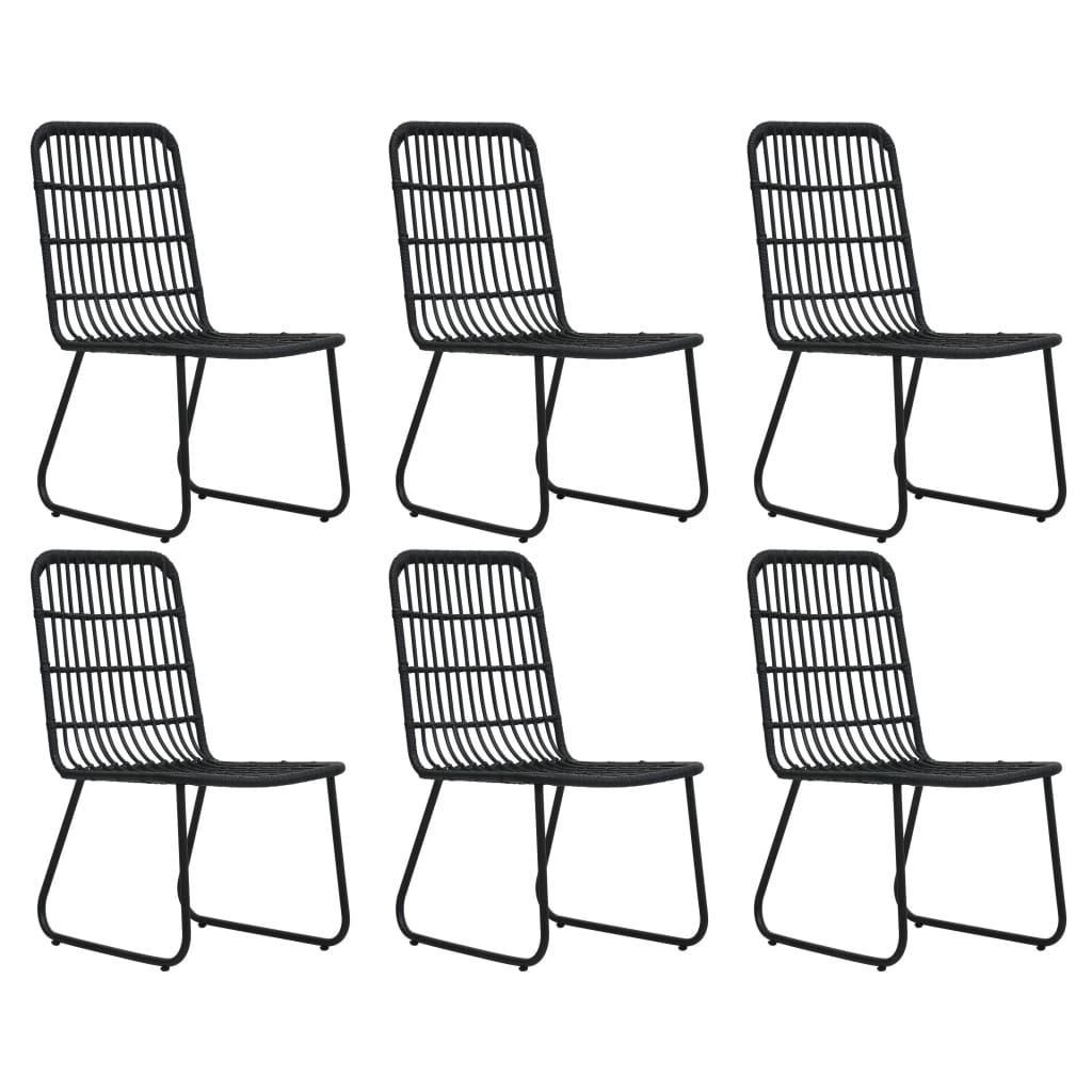 Ensemble à manger d'extérieur 7 pcs résine tressée et verre