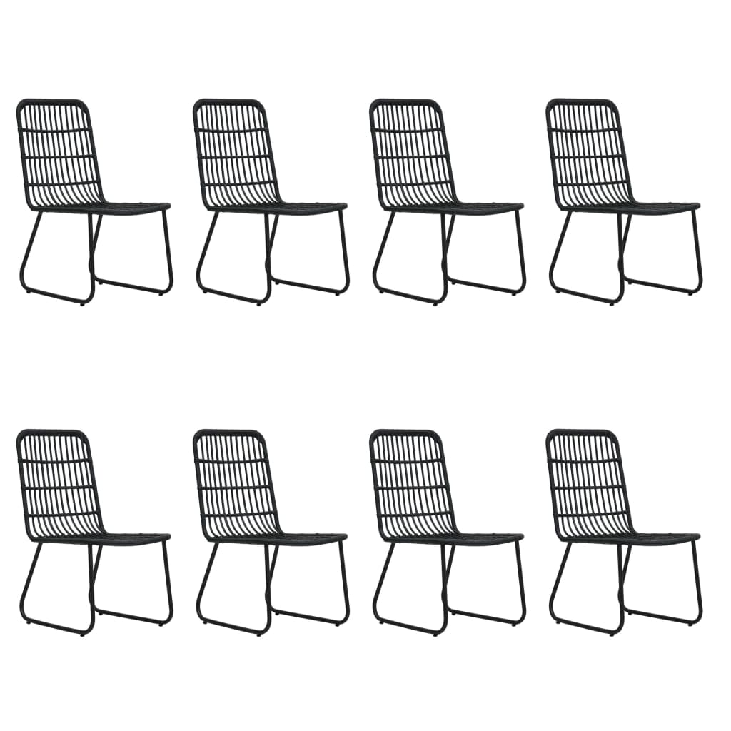 Ensemble à manger d'extérieur 9 pcs résine tressée et verre