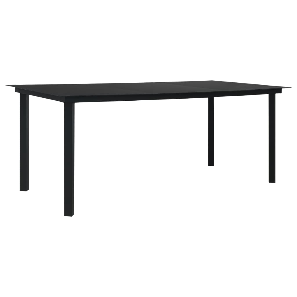 Ensemble à manger d'extérieur 9 pcs résine tressée et verre