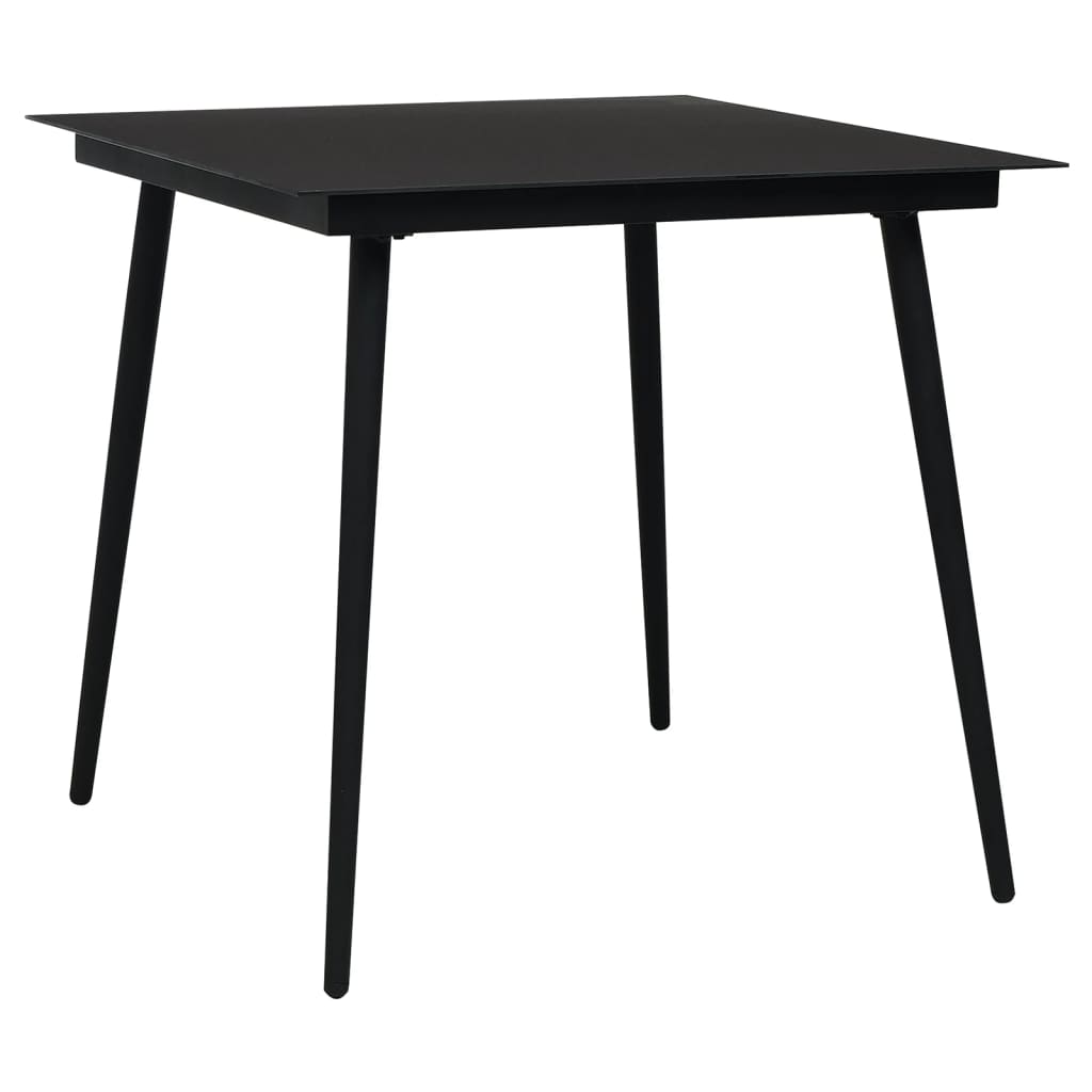 Ensemble à manger de jardin 3 pcs noir rotin PVC