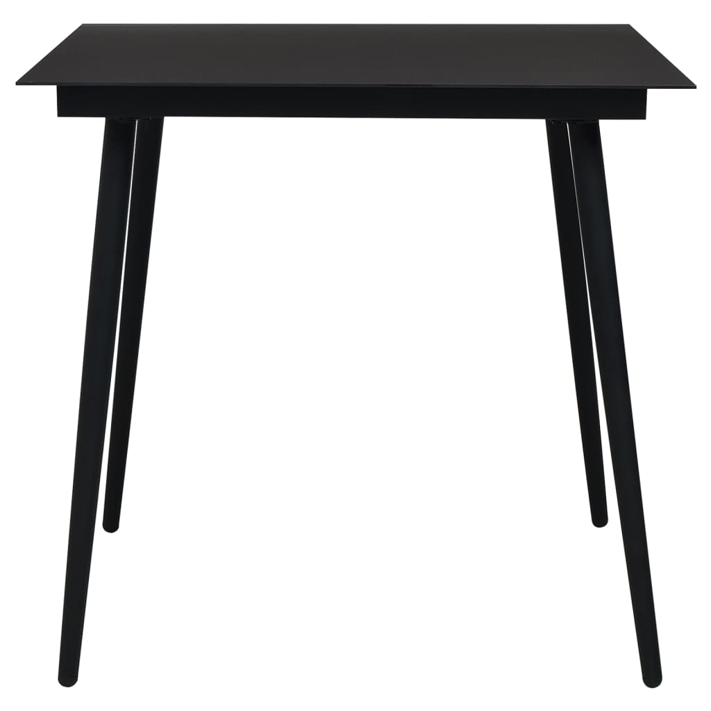 Ensemble à manger de jardin 3 pcs noir rotin PVC