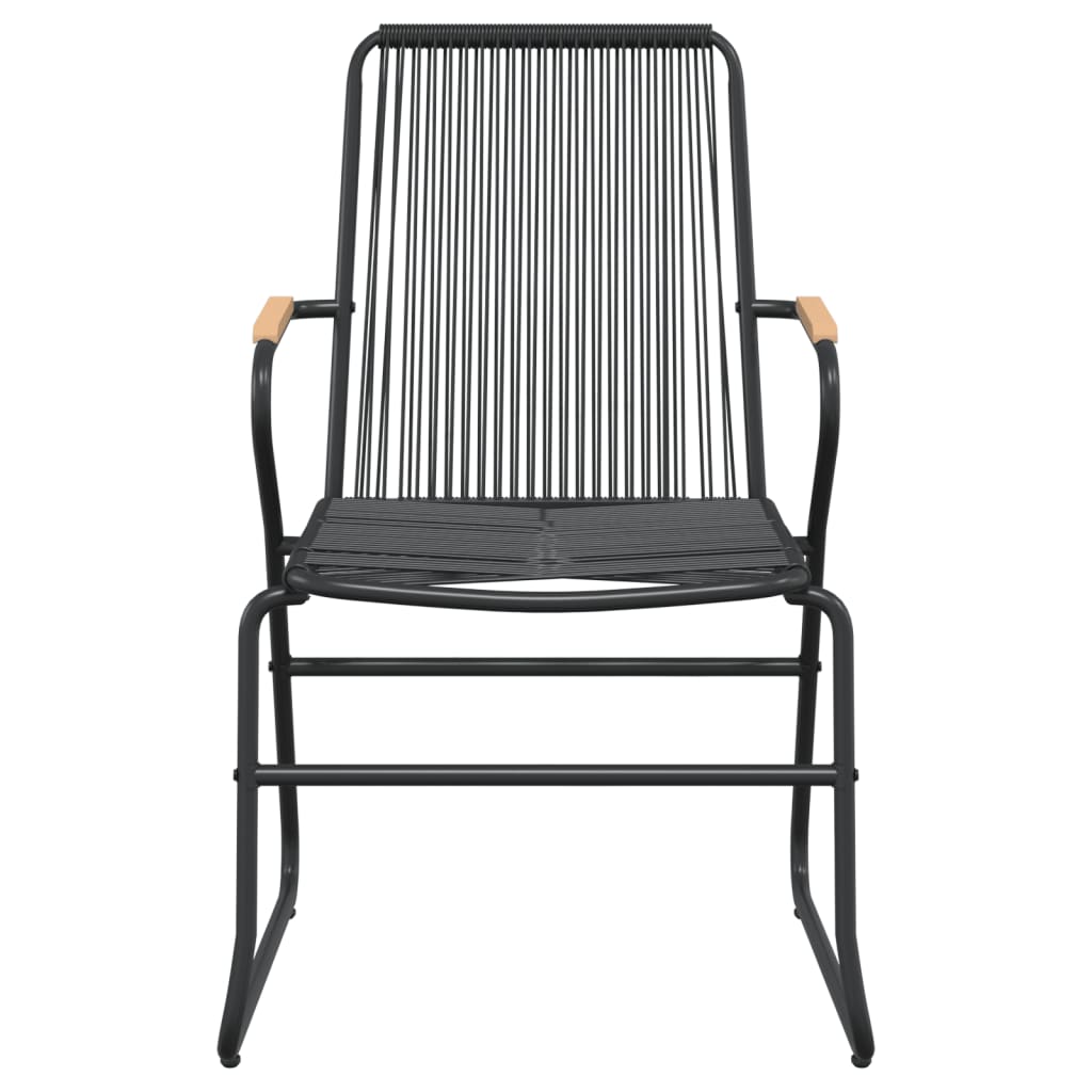 Ensemble à manger de jardin 5 pcs Noir Rotin PVC
