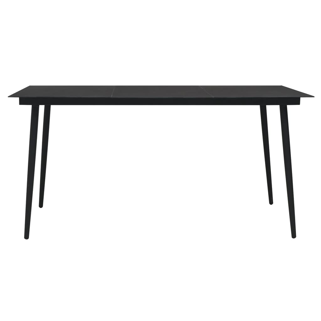 Ensemble à manger de jardin 5 pcs Noir Rotin PVC