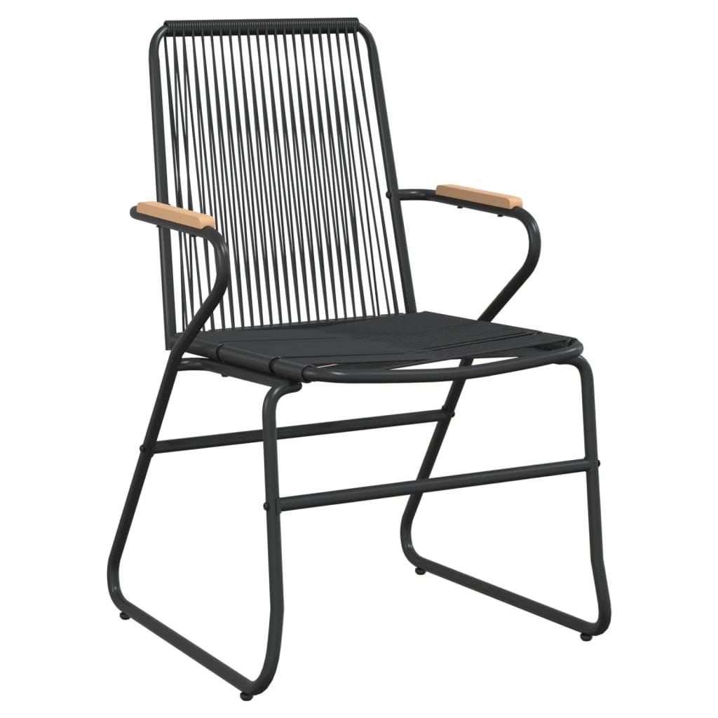 Ensemble à manger de jardin 9 pcs noir rotin PVC