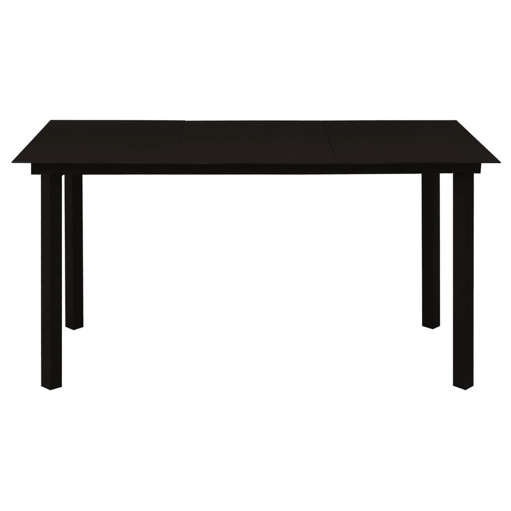 Ensemble à manger de jardin 5 pcs Noir Rotin PVC