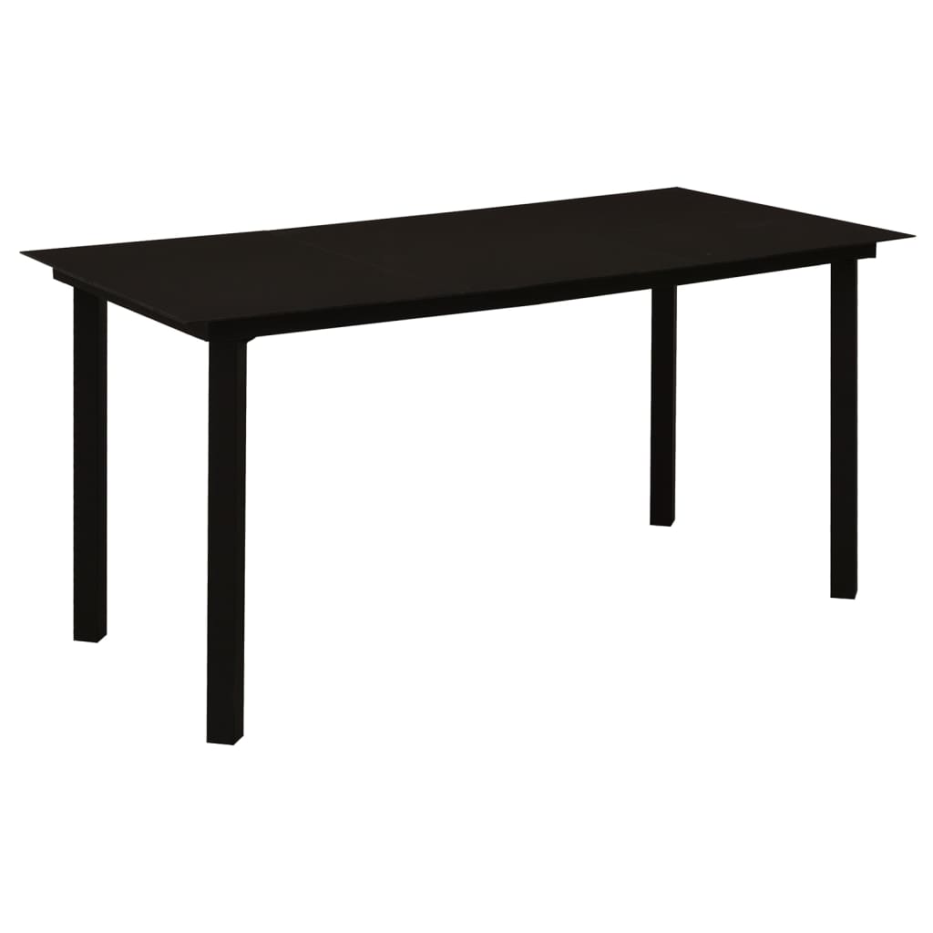 Ensemble à manger de jardin 7 pcs Noir Rotin PVC