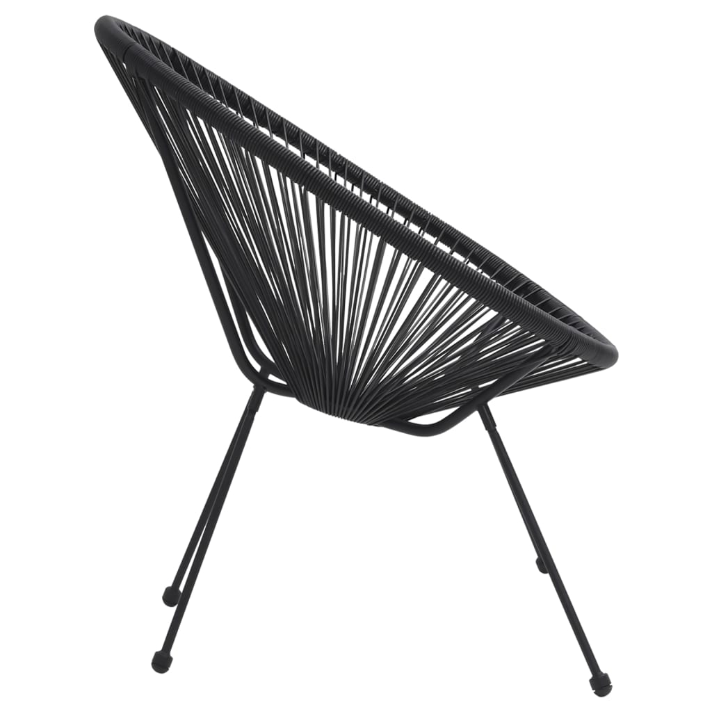 Ensemble à dîner d'extérieur 5 pcs Rotin PVC Noir