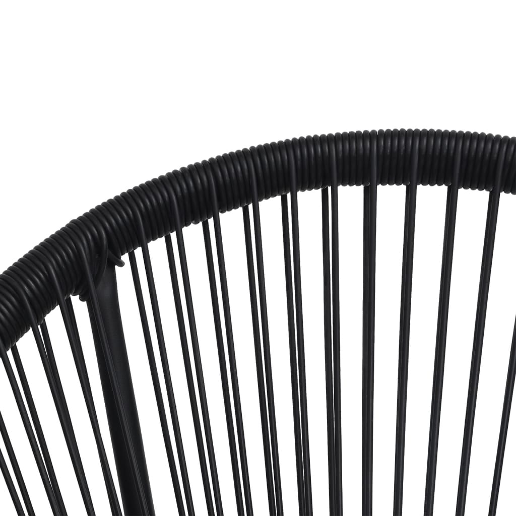Ensemble à dîner d'extérieur 5 pcs Rotin PVC Noir