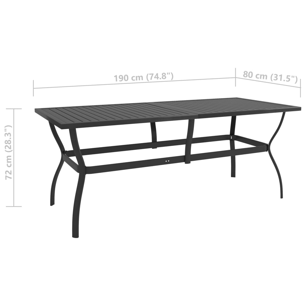 Ensemble à manger de jardin 7 pcs textilène et acier