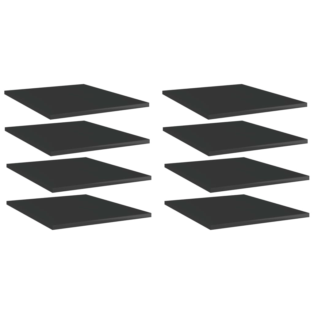 Panneaux de bibliothèque 8 pcs noir brillant bois d’ingénierie - XIOS