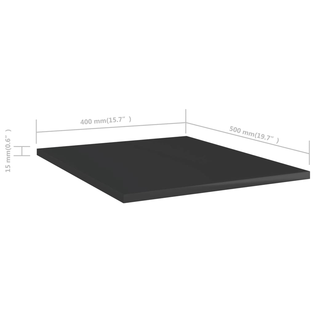 Panneaux de bibliothèque 8 pcs noir brillant bois d’ingénierie - XIOS