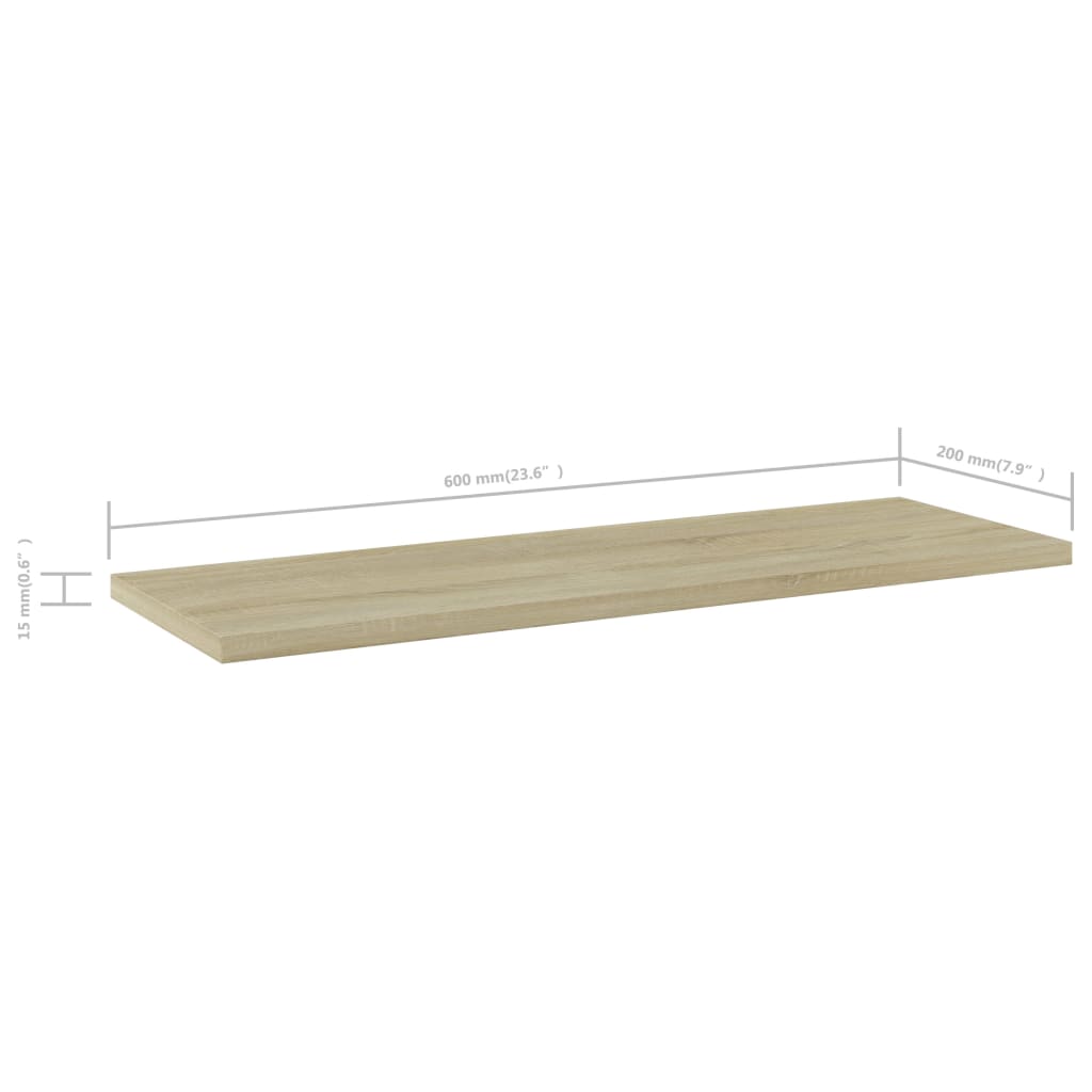 Panneau de bibliothèque 4pcs Chêne sonoma 60x20x1,5cm Aggloméré - XIOS