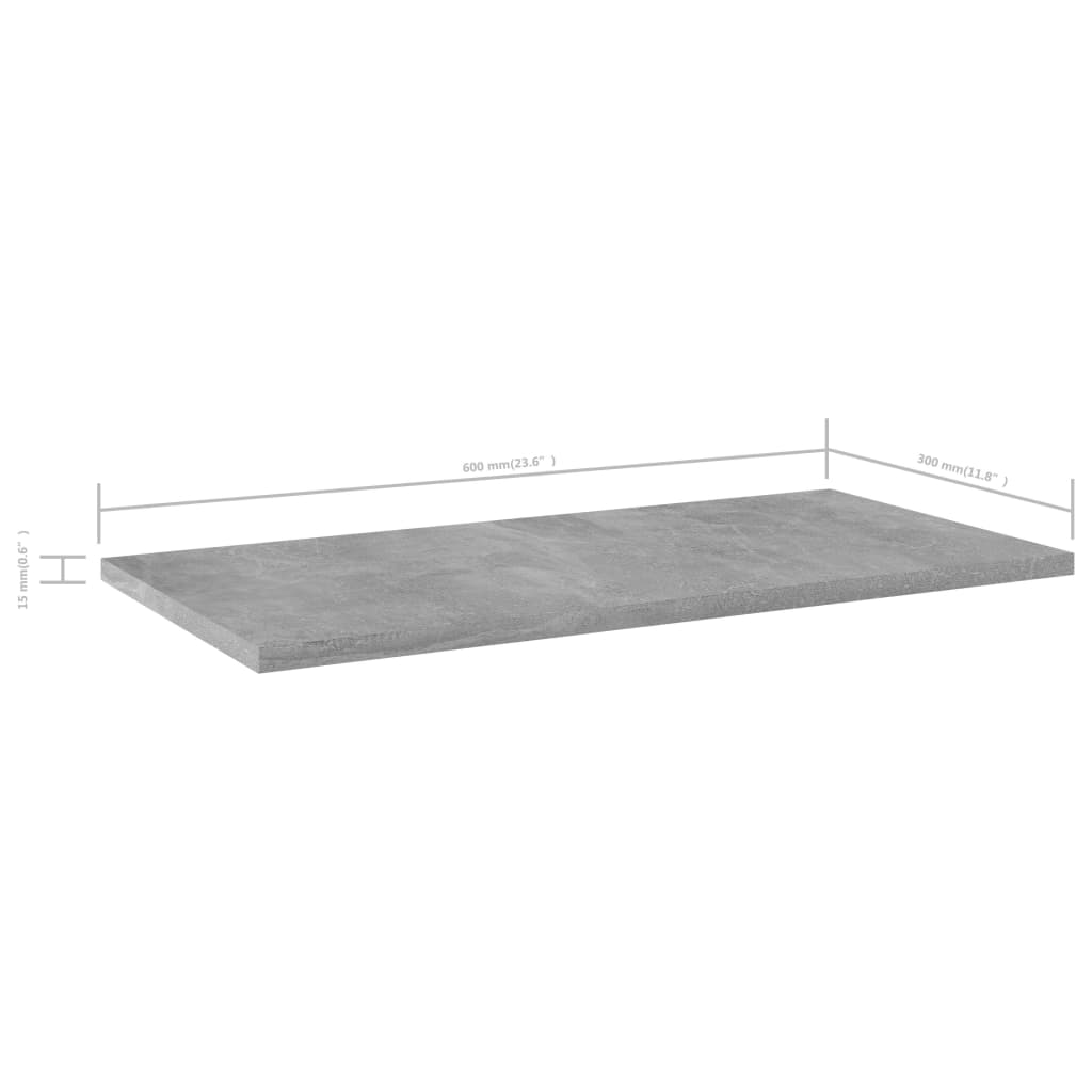 Panneaux de bibliothèque 4 pcs Gris béton 60x30x1,5cm Aggloméré - XIOS