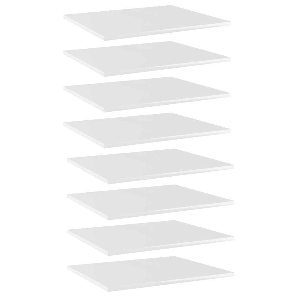Panneaux bibliothèque 8pcs Blanc brillant 60x50x1,5cm Aggloméré - XIOS