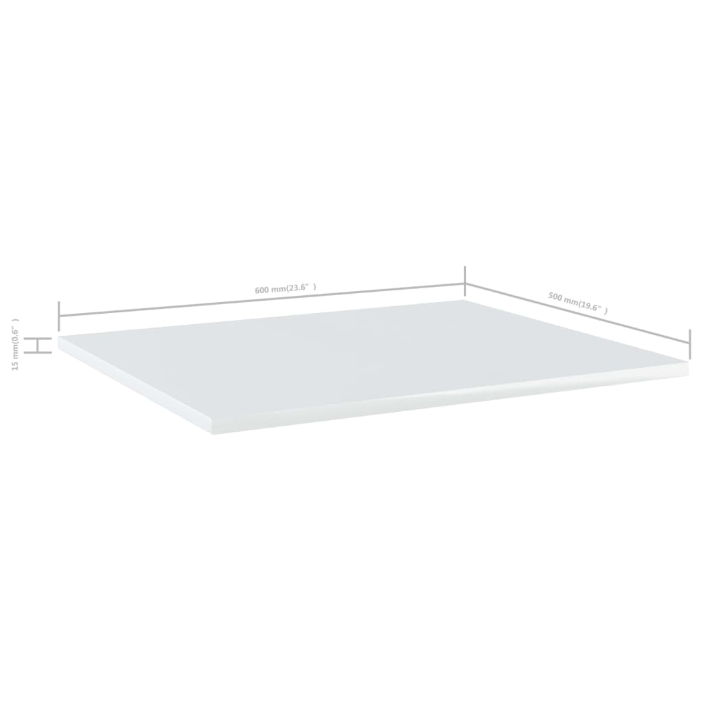 Panneaux bibliothèque 8pcs Blanc brillant 60x50x1,5cm Aggloméré - XIOS