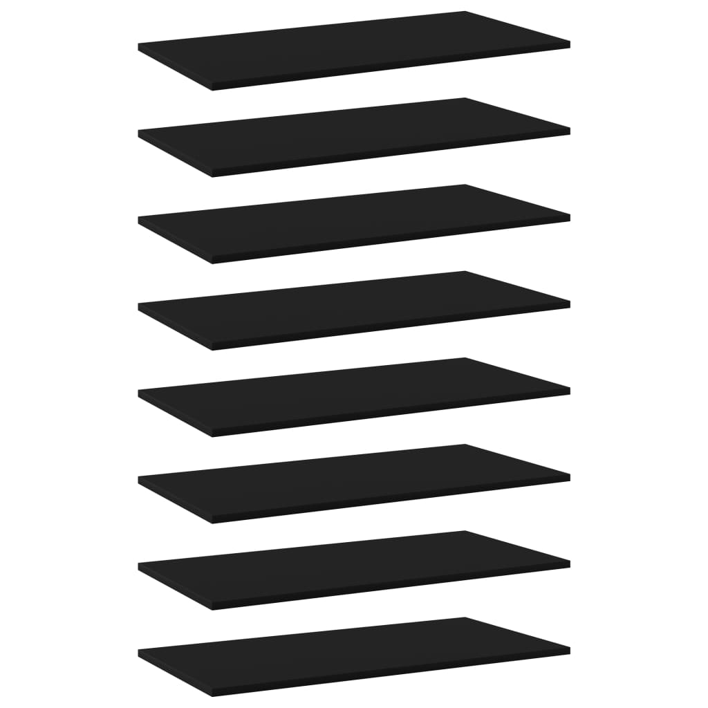 Panneaux de bibliothèque 8 pcs Noir 80x40x1,5 cm Aggloméré - XIOS
