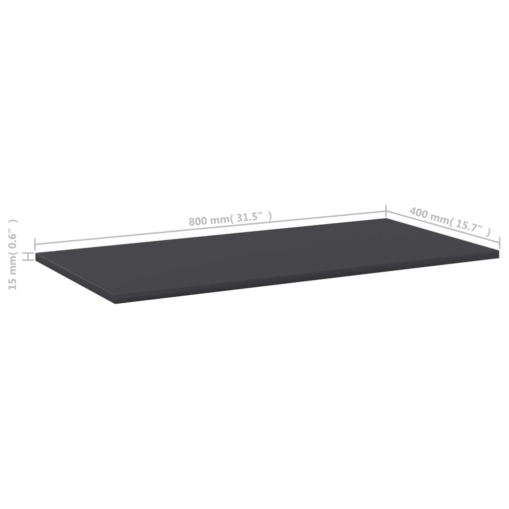 Panneaux de bibliothèque 8 pcs Gris 80x40x1,5 cm Aggloméré - XIOS