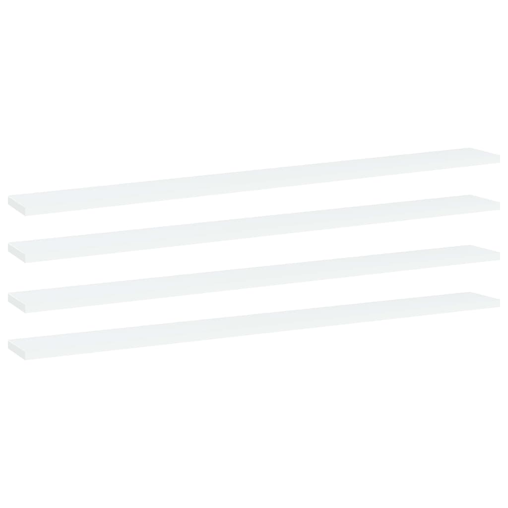 Panneaux de bibliothèque 4 pcs Blanc 100x10x1,5 cm Aggloméré