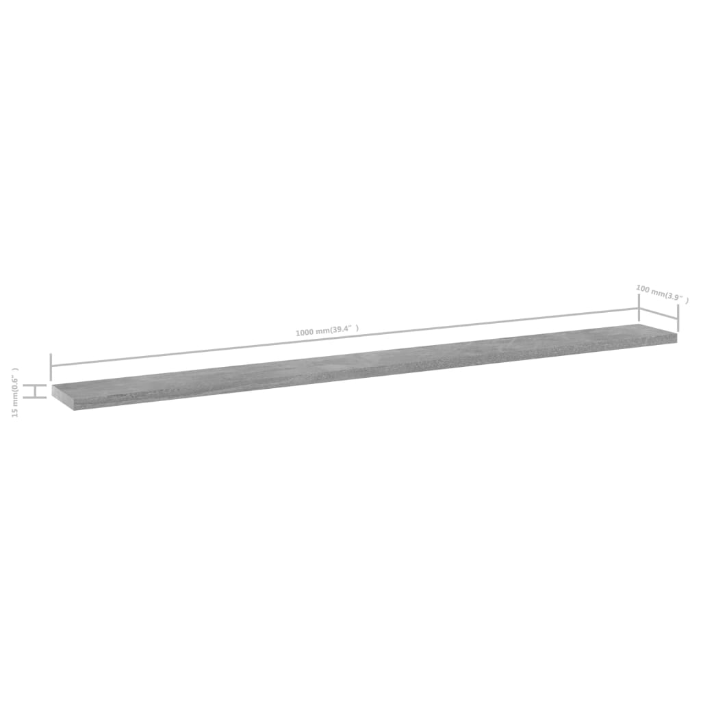 Panneaux de bibliothèque 4 pcs gris béton bois d’ingénierie - XIOS