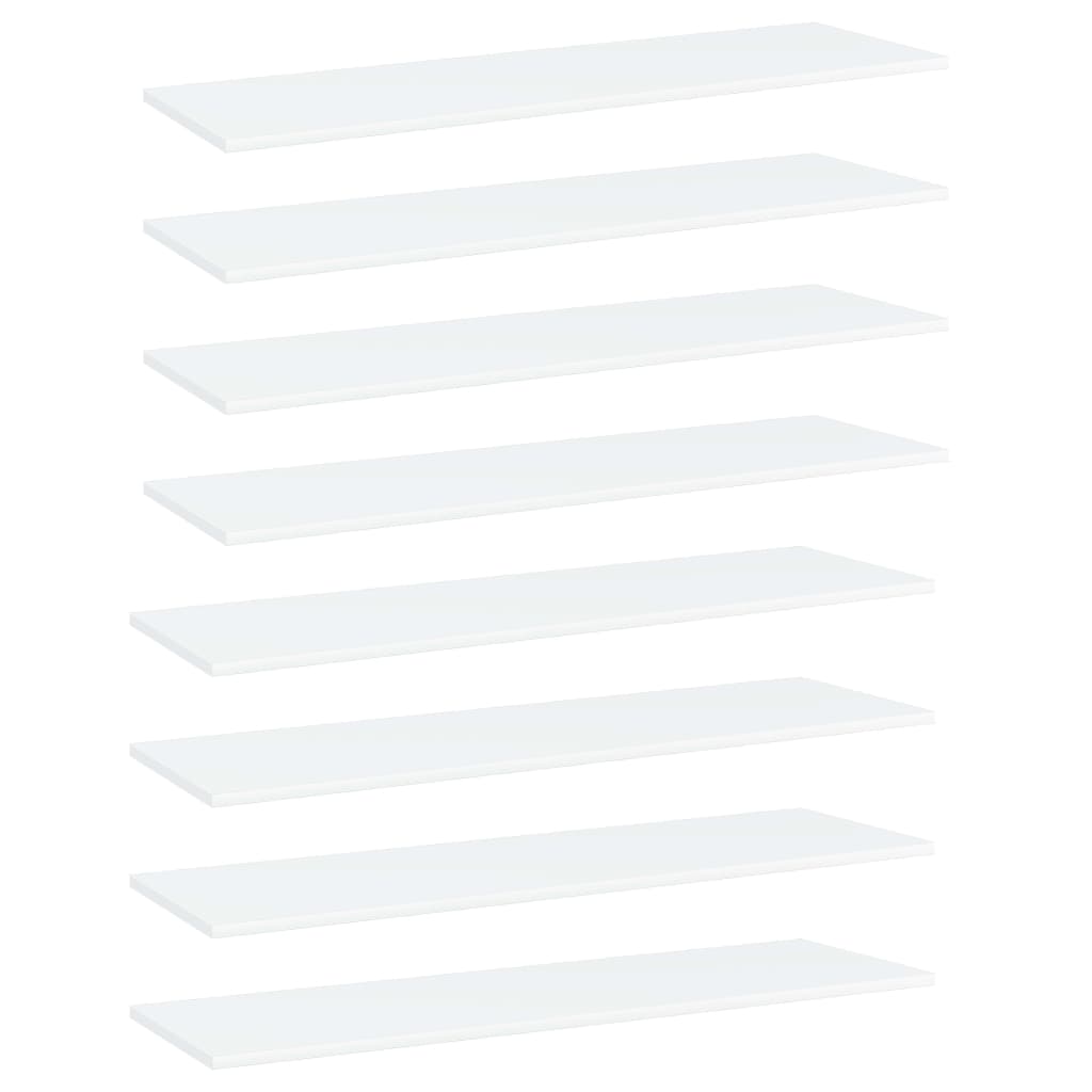 Panneaux de bibliothèque 8 pcs Blanc 100x30x1,5 cm Aggloméré