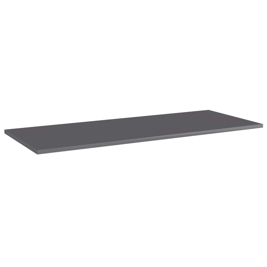 Panneaux bibliothèque 4pcs Gris brillant 100x40x1,5cm Aggloméré