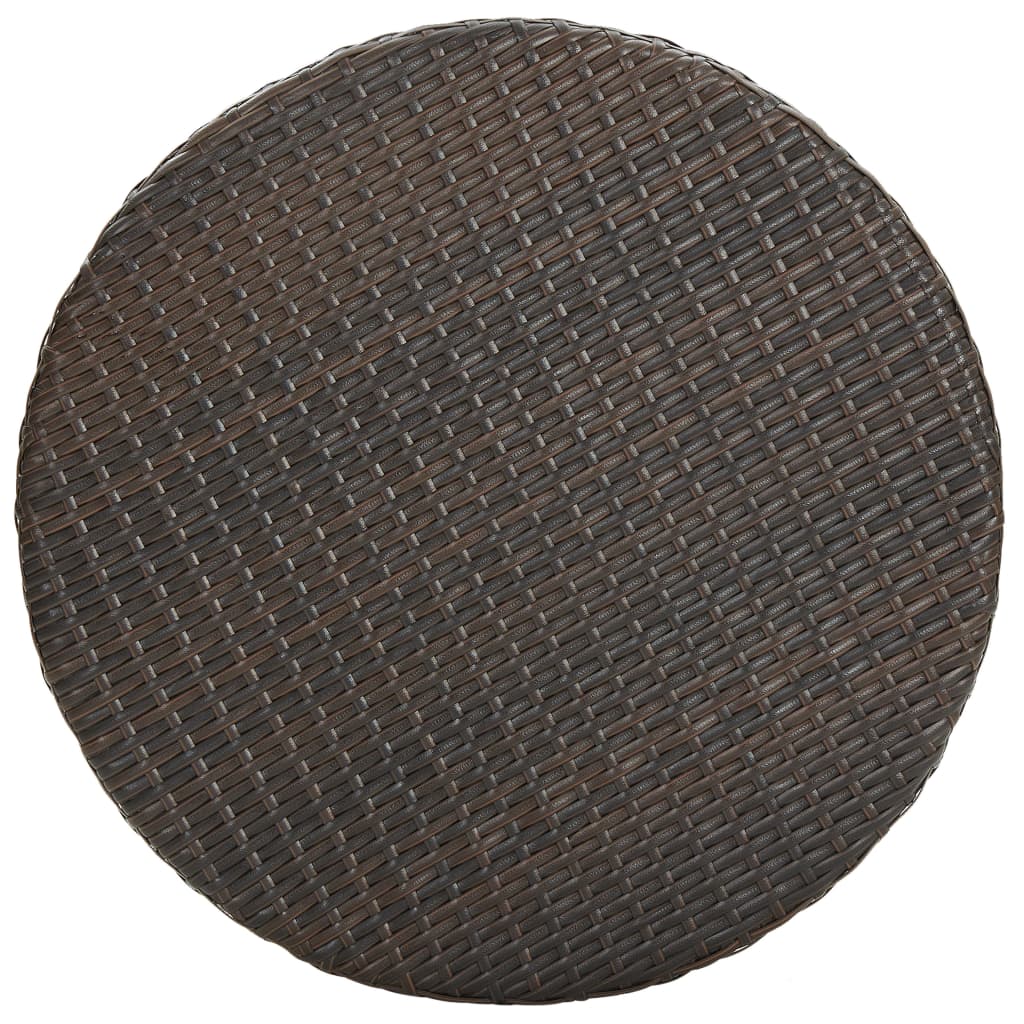 Ensemble de bar de jardin 3pcs coussins Résine tressée Marron