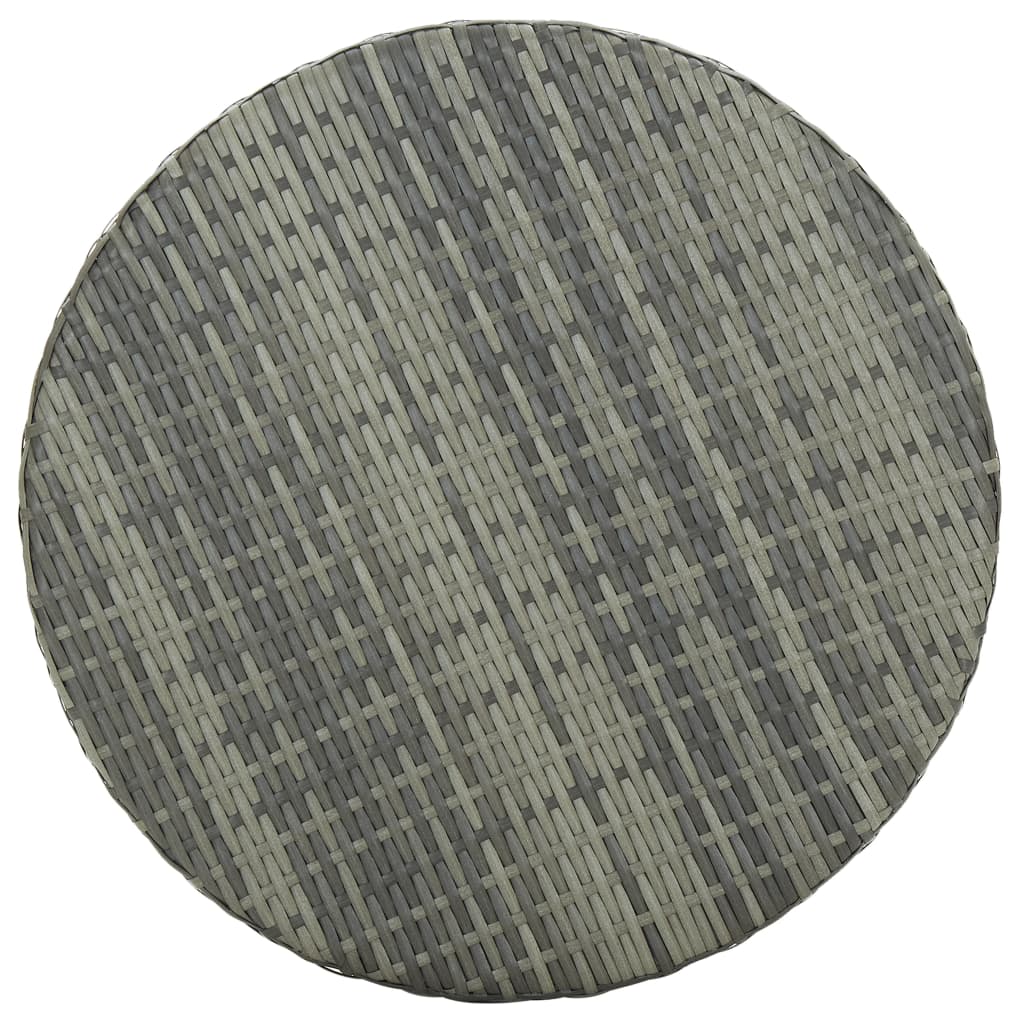 Ensemble de bar de jardin 3 pcs et coussins Résine tressée Gris