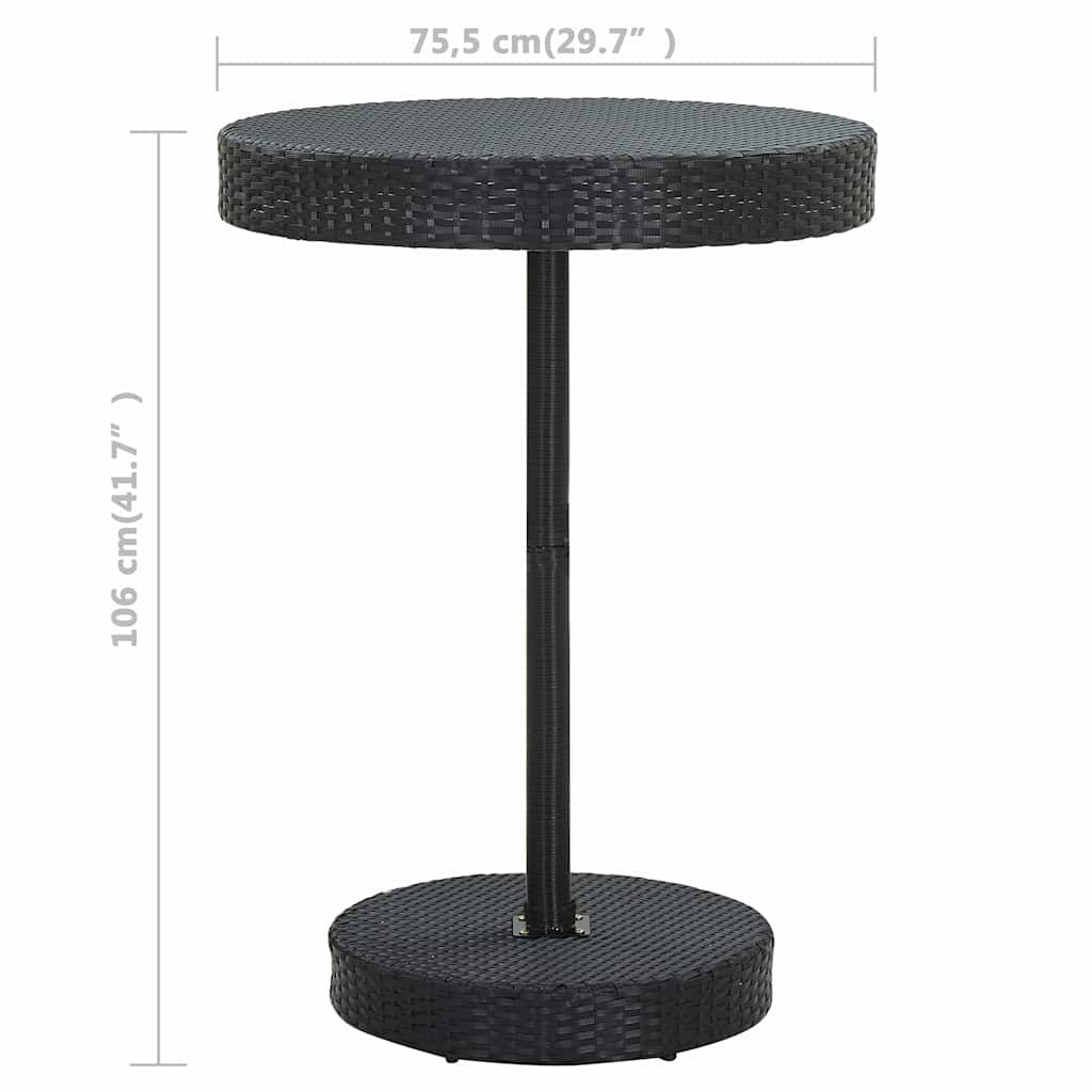 Ensemble de bar de jardin 5 pcs et coussins Résine tressée Noir
