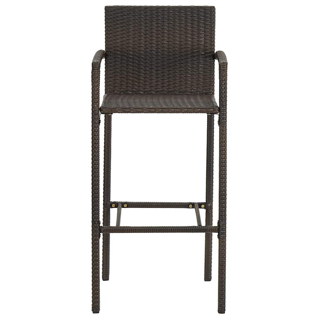 Ensemble de bar de jardin 5 pcs Résine tressée Marron