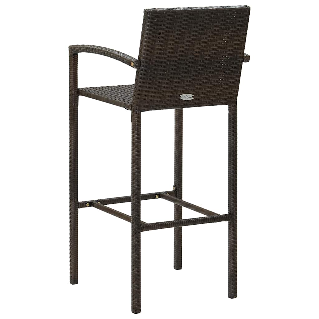 Ensemble de bar de jardin 5 pcs Résine tressée Marron