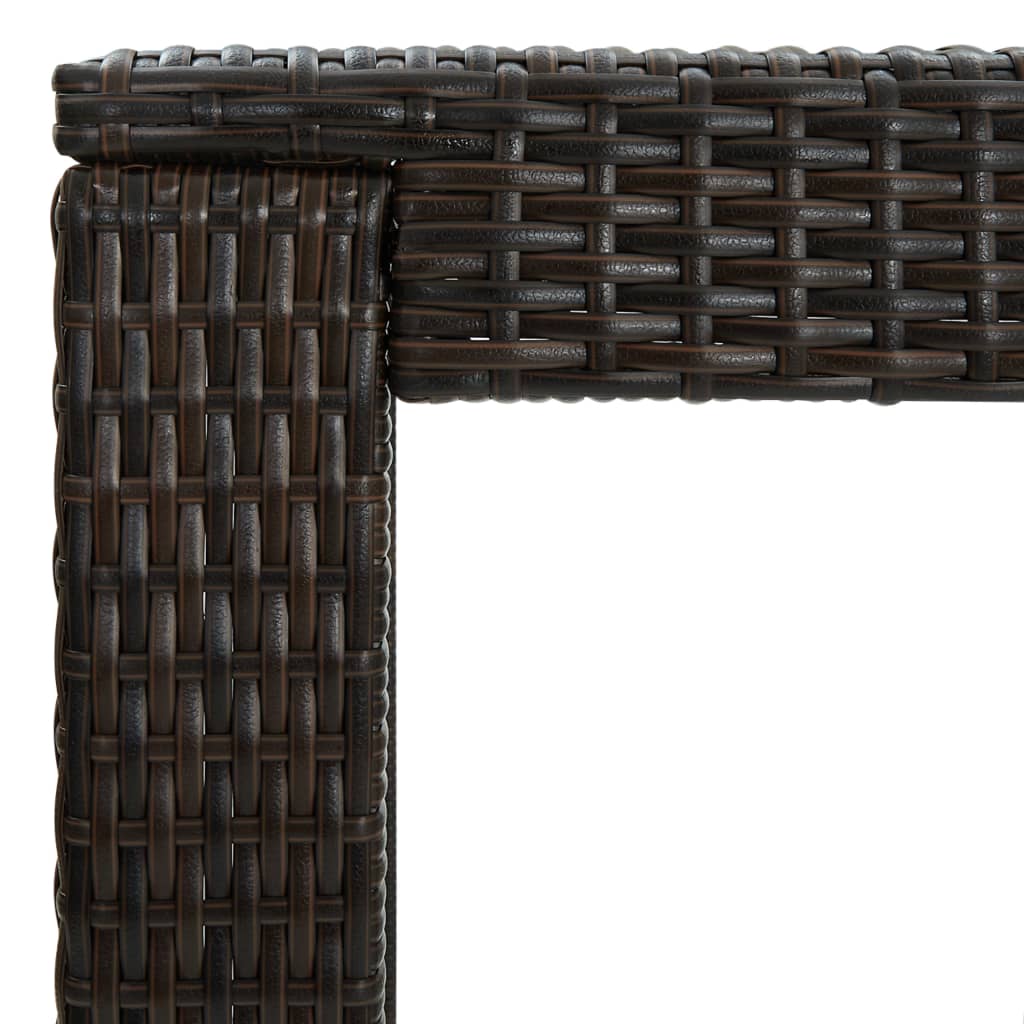 Ensemble de bar de jardin 3 pcs coussins Résine tressée Marron