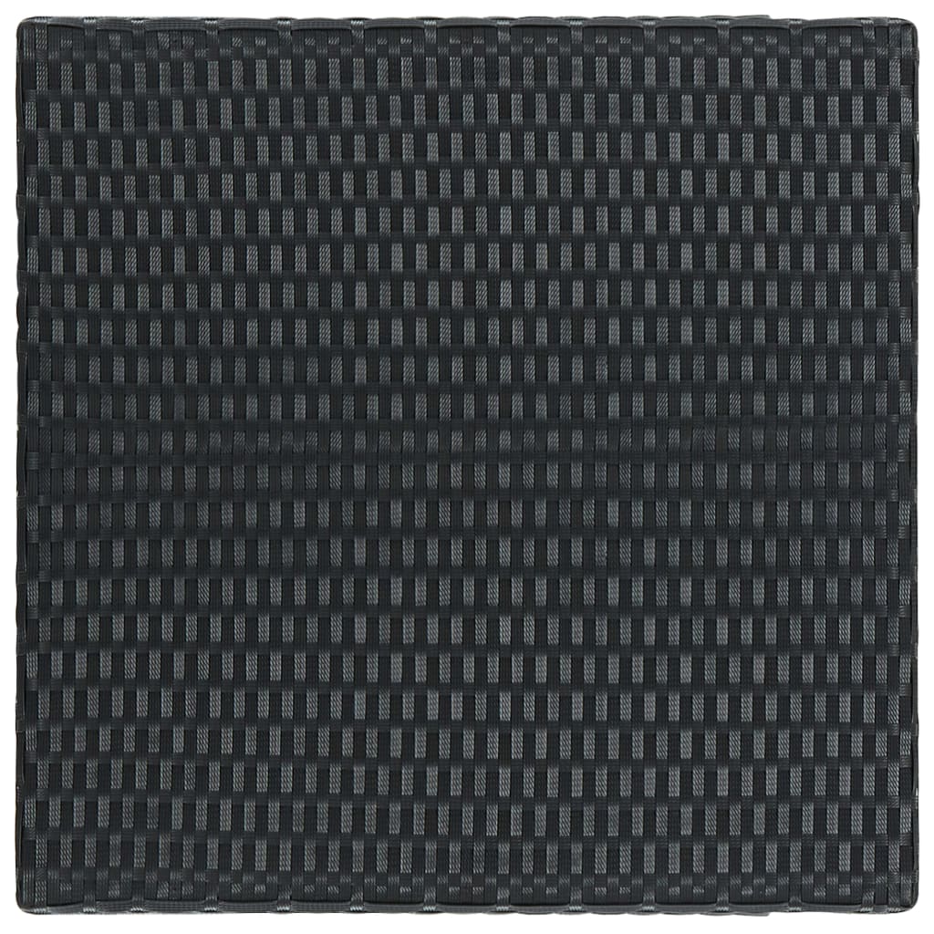 Ensemble de bar de jardin 3 pcs et coussins Résine tressée Noir